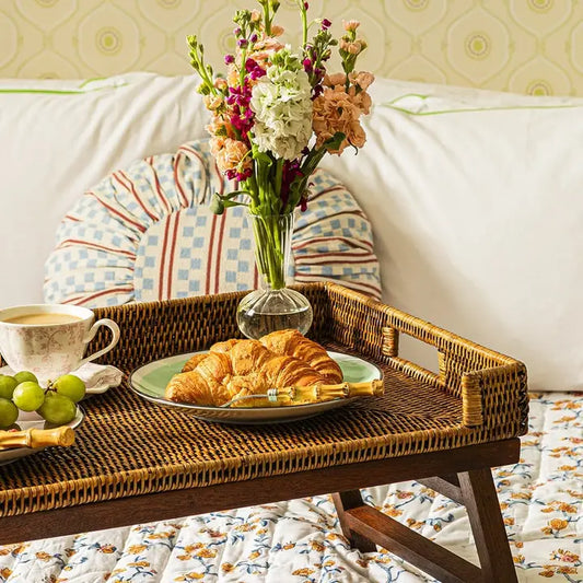 Rattan Breakfast Tray - Brown