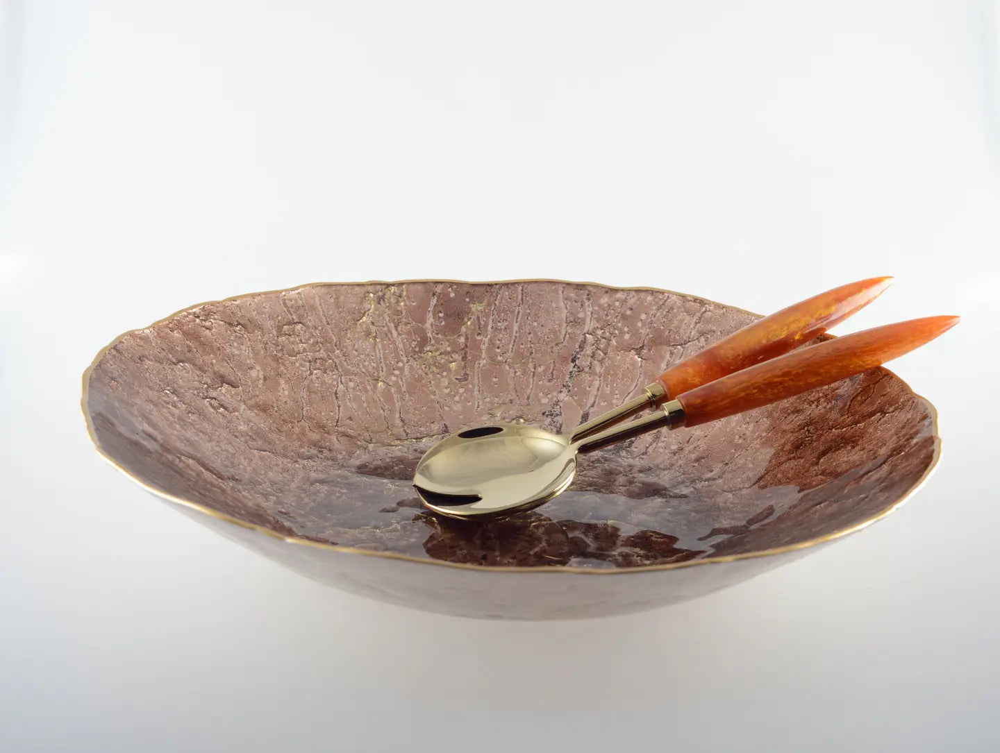 Gold and Orange Salad Servers