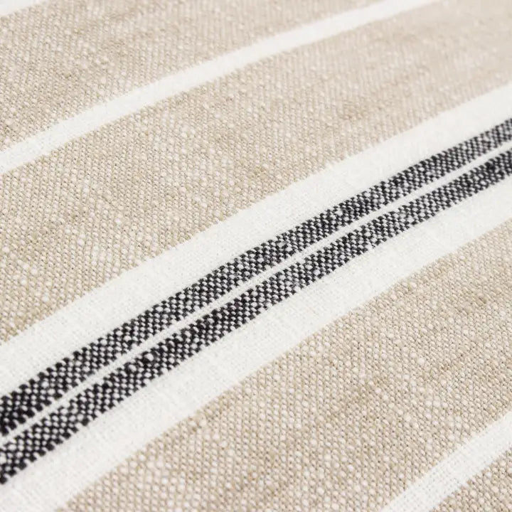 Hebble Striped Cushion Natural Black