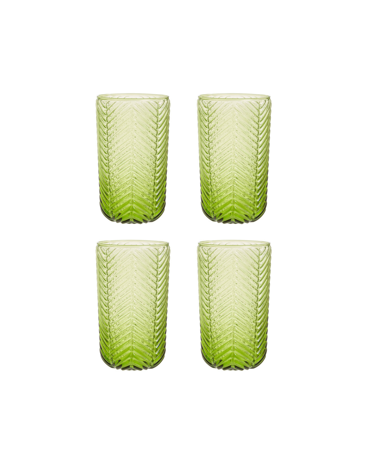Trevelle Green Highball Glasses - Set of 4