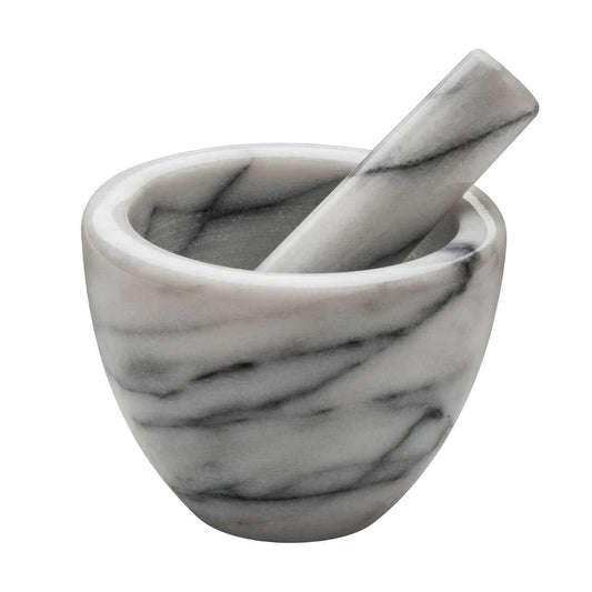 Holis White Marble Mortar and Pestle