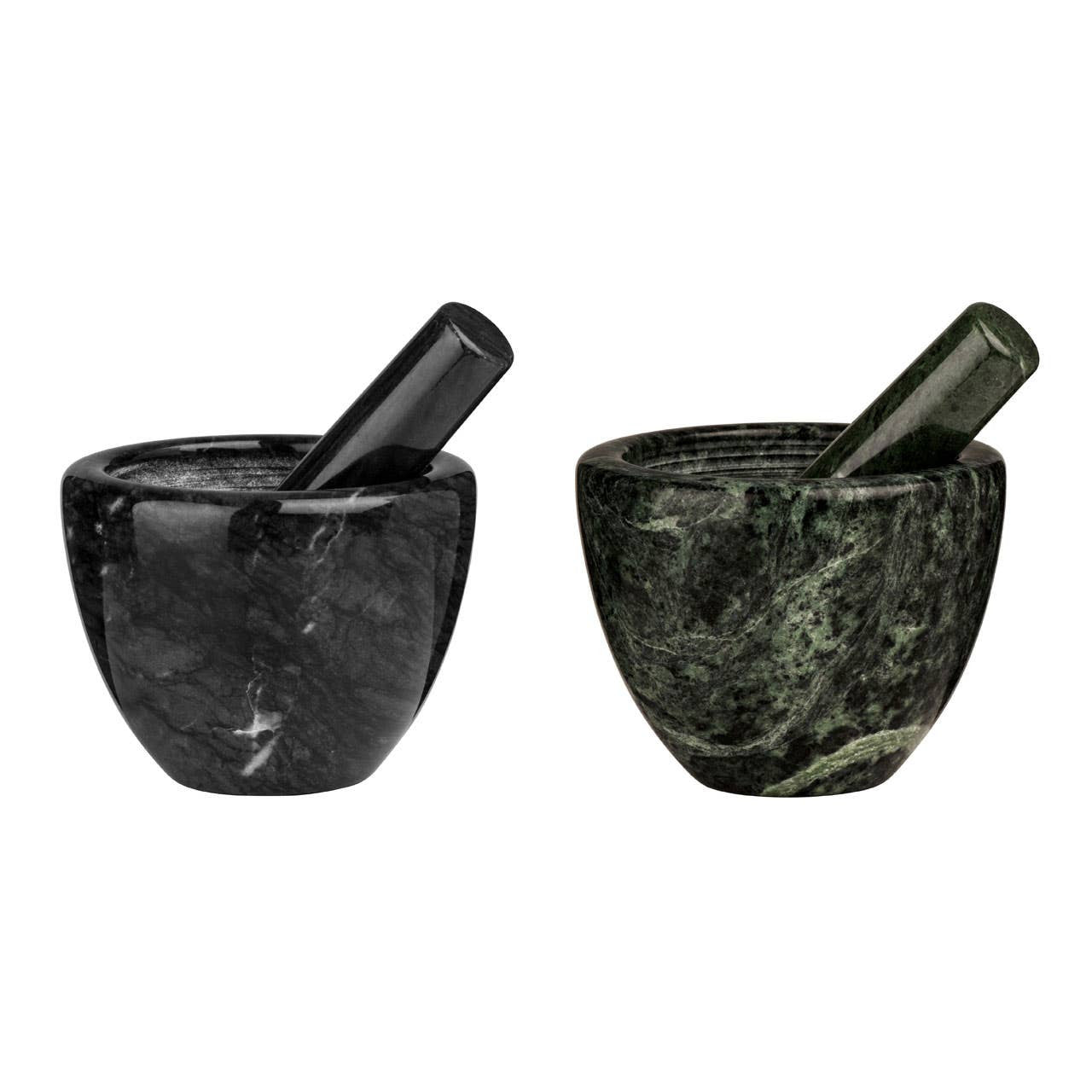 Alma Black Marble Plain Mortar and Pestle
