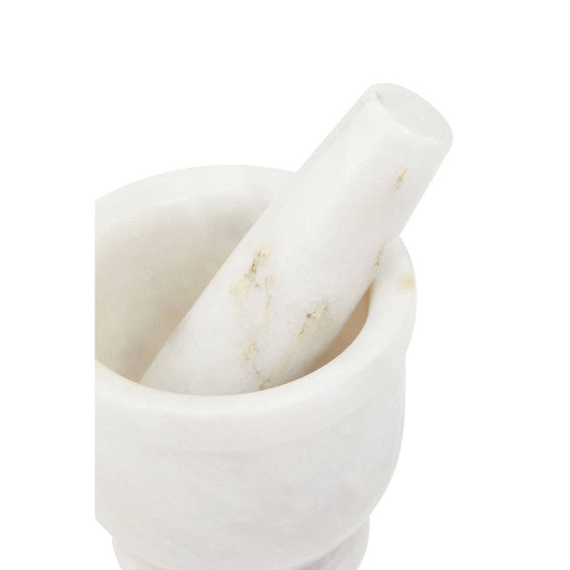 Holis White Marble Mortar And Pestle Set