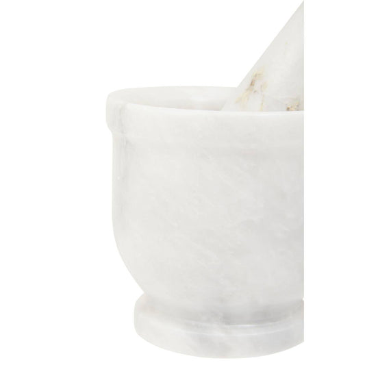 Holis White Marble Mortar And Pestle Set