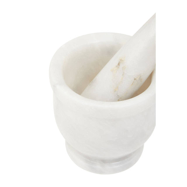 Holis White Marble Mortar And Pestle Set