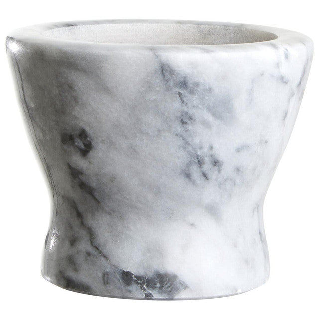 Cedro Grey Marble Curved Mortar And Pestle