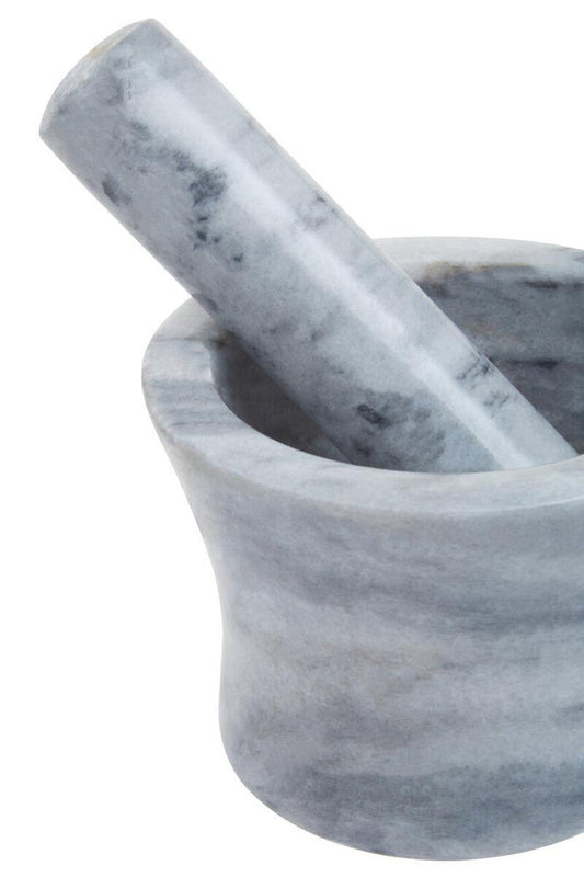 Cedro Grey Marble Curved Mortar And Pestle