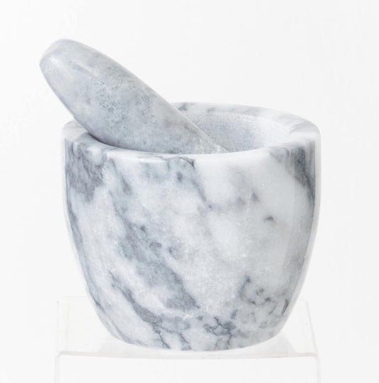 Cedro Grey Marble Tapered Mortar and Pestle