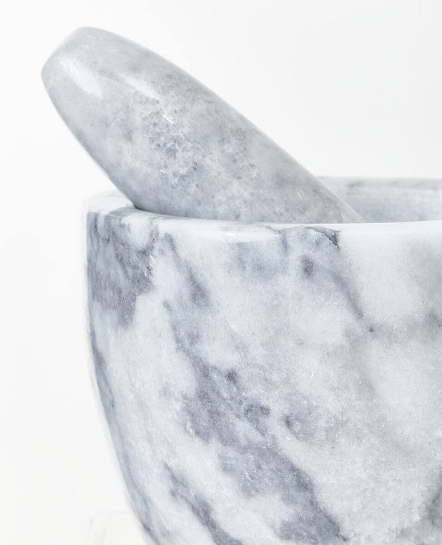 Cedro Grey Marble Tapered Mortar and Pestle