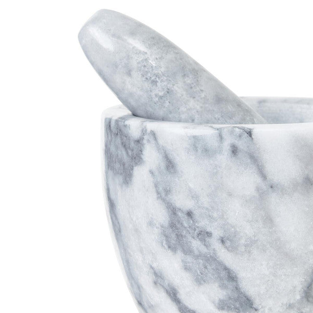 Cedro Grey Marble Tapered Mortar and Pestle