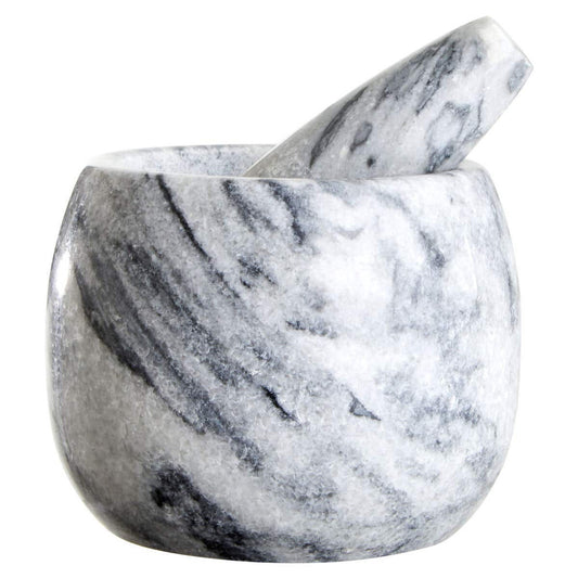 Cedro Grey Marble Clean Sided Mortar And Pestle