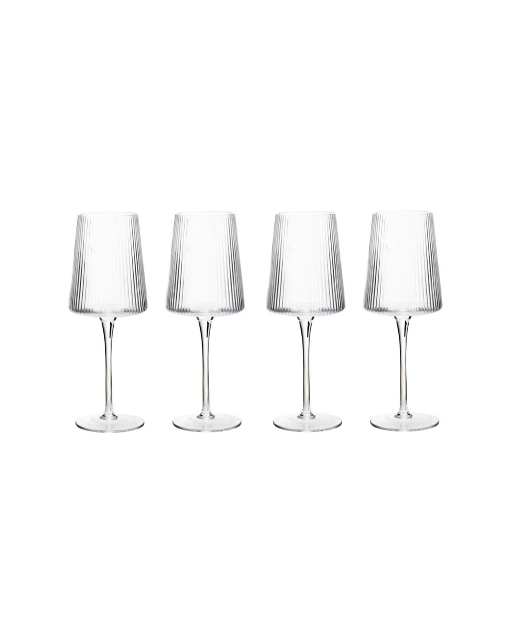 Tahlia Ribbed Wine Glasses - Set of 4