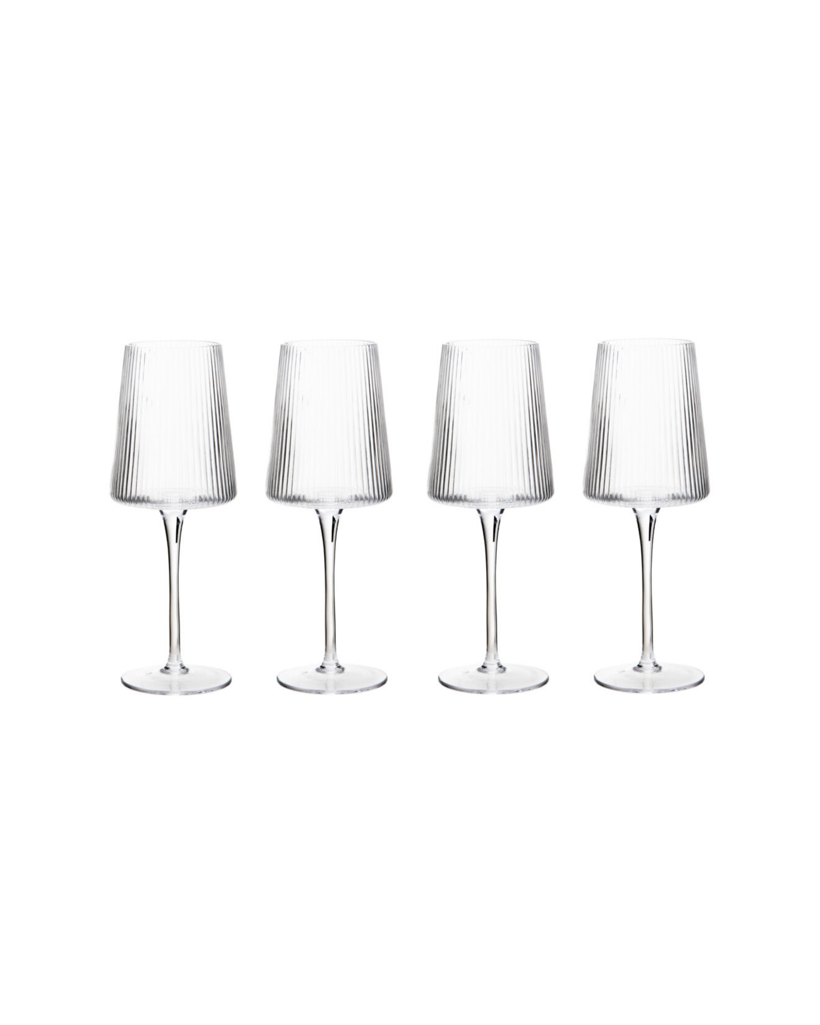 Tahlia Ribbed Wine Glasses - Set of 4