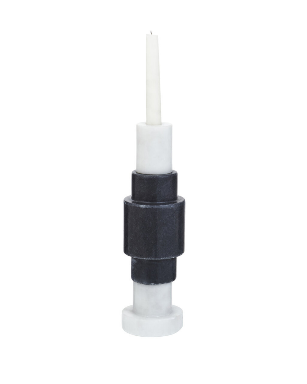 Ashchurch Marble Candle Holder - Black And White