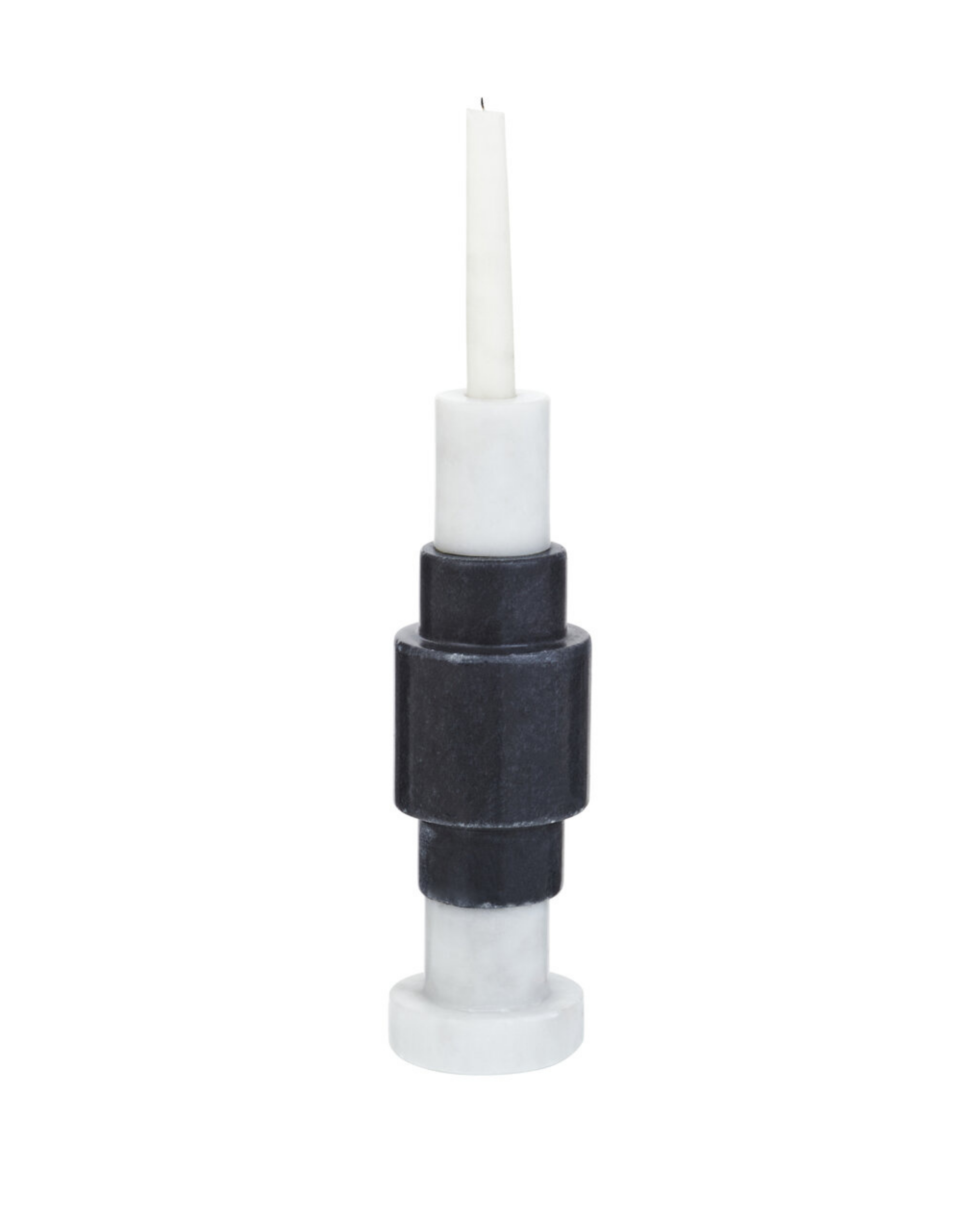 Ashchurch Marble Candle Holder - Black And White