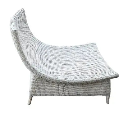 O'klm Large Armchair Natural Rattan White Ceruse
