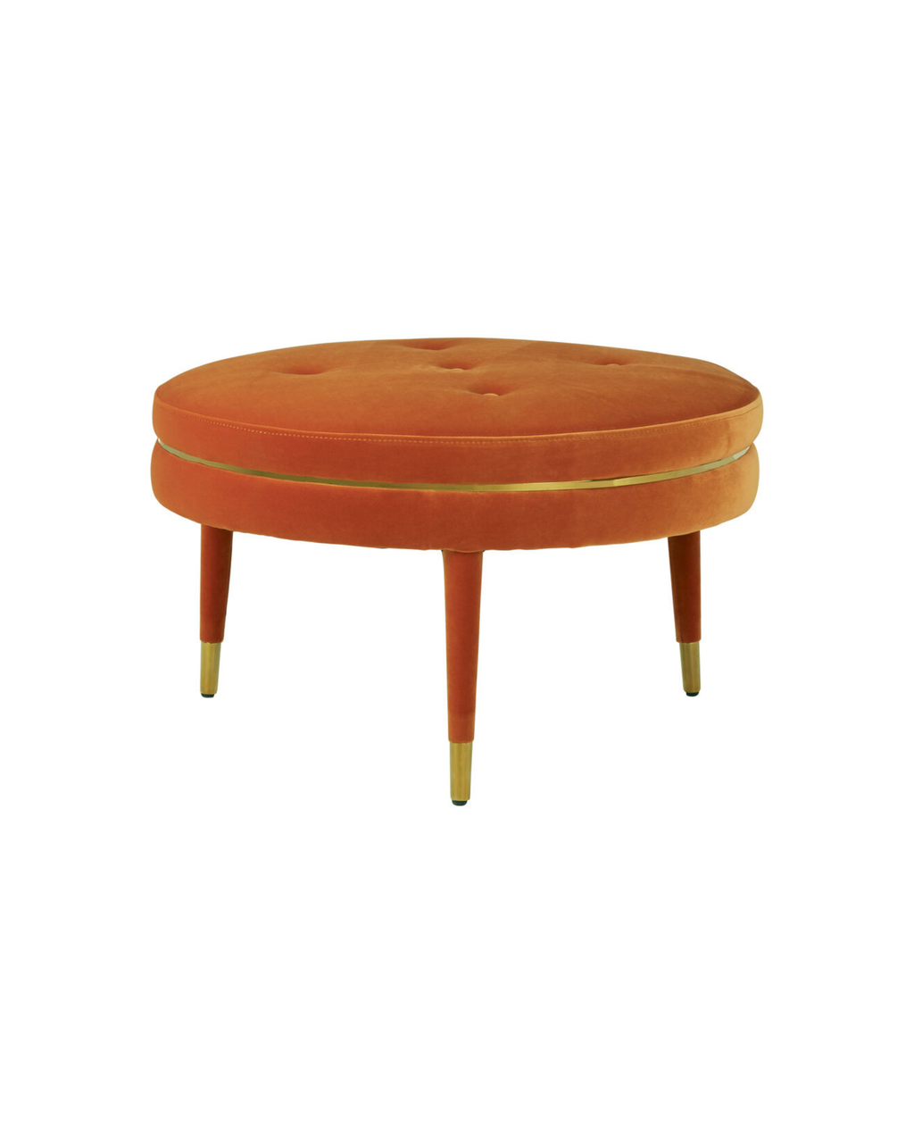 Gwyneth Velvet Footstool - Orange