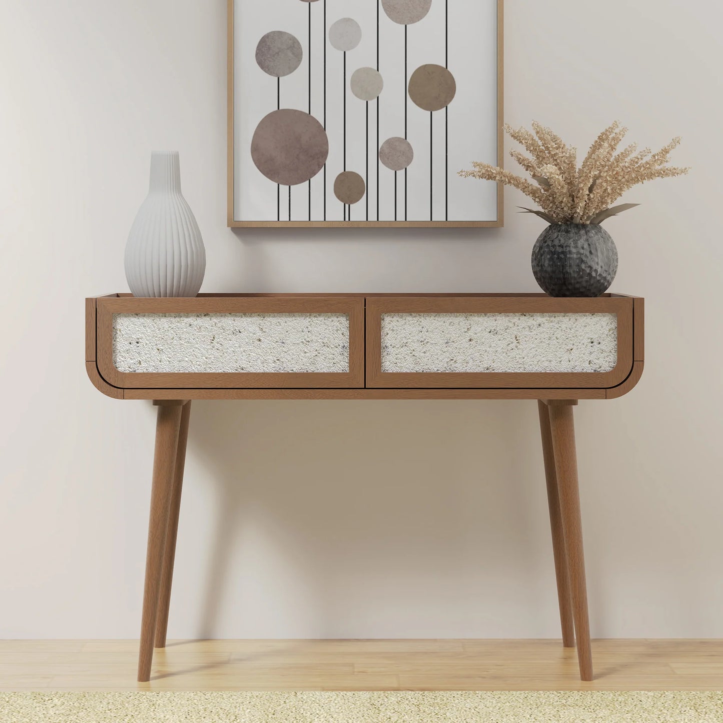 Oxy Two Drawer Console Table - Walnut