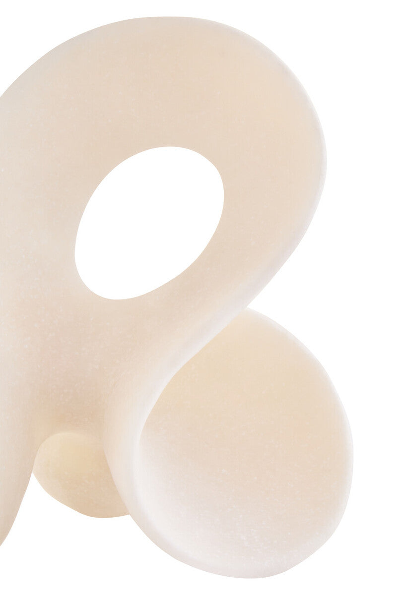 Sutton White Marble Abstract Loop Sculpture - Small