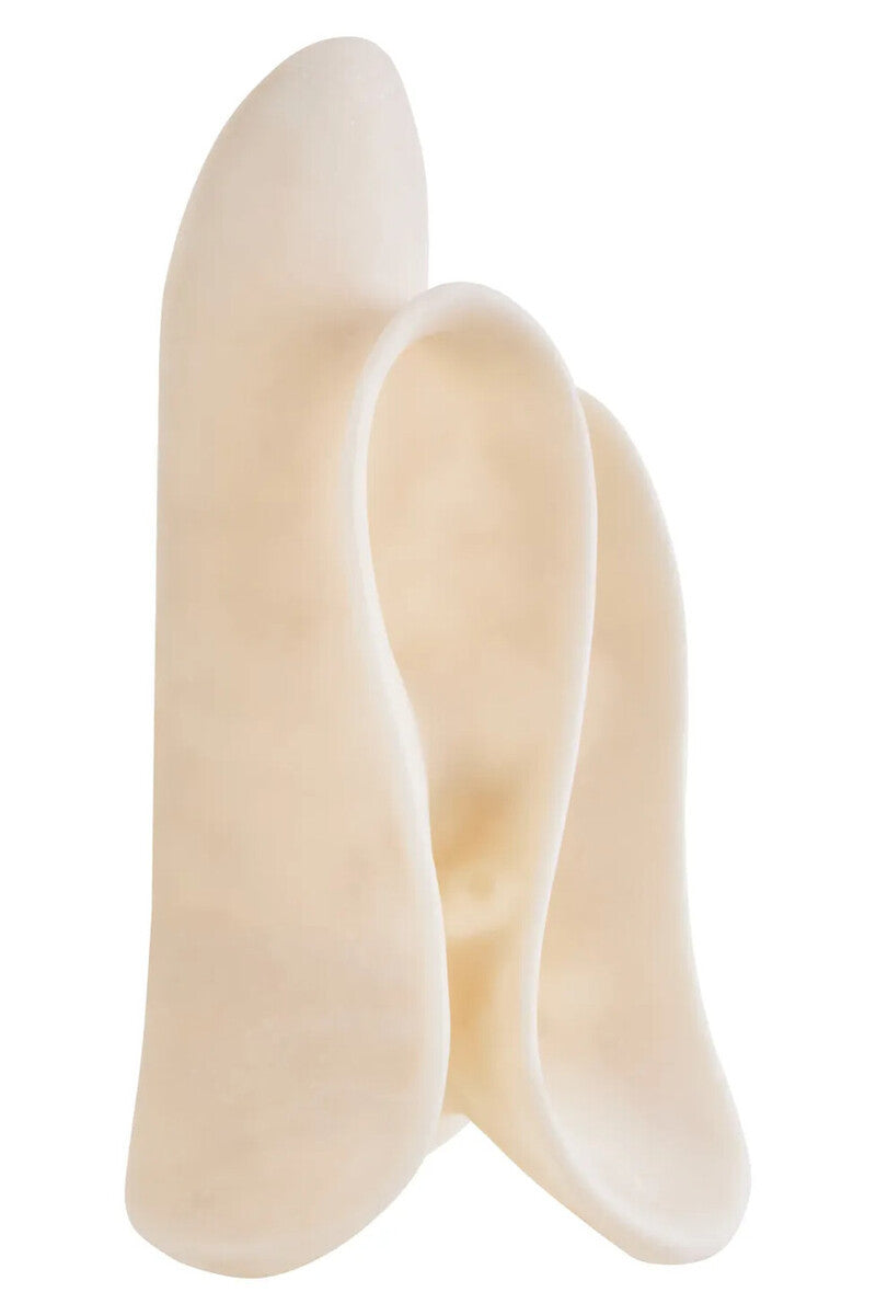 Sutton White Marble Abstract Loop Sculpture - Large