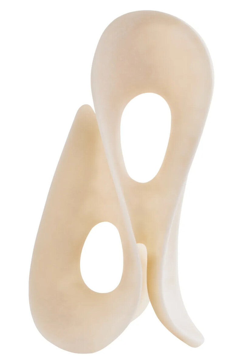 Sutton White Marble Abstract Loop Sculpture - Large