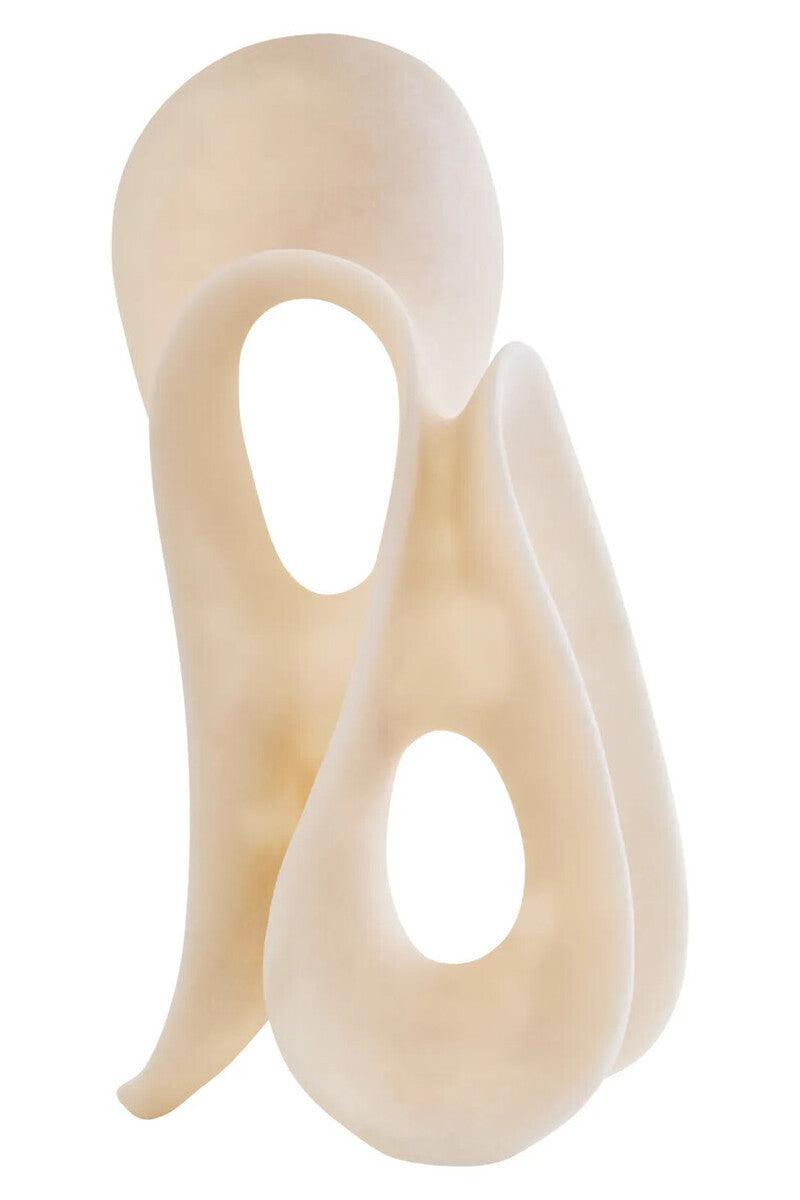 Sutton White Marble Abstract Loop Sculpture - Large