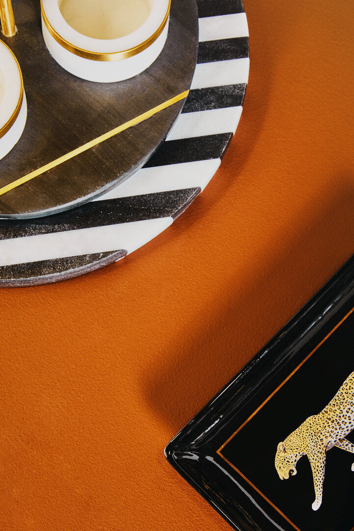 Vesta Round Marble Cheese Board - Black & White