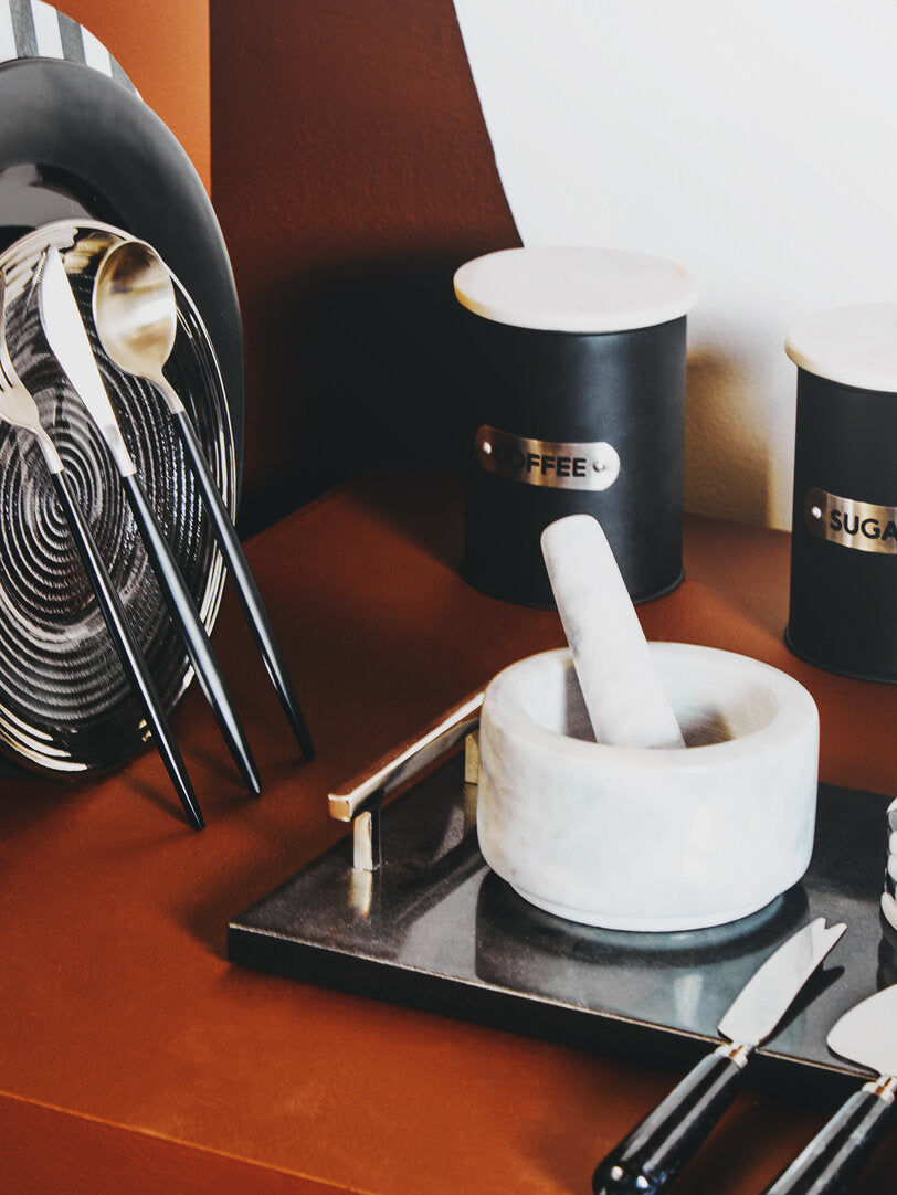 Arven Cheese Board & Knife Set - Black Marble