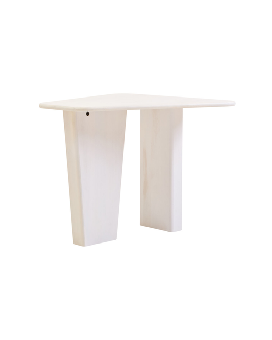 Baylor Mango Wood Side Table - White Wash