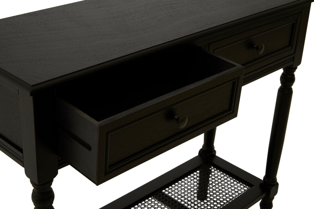 Harbour Two Drawer Console Table - Black