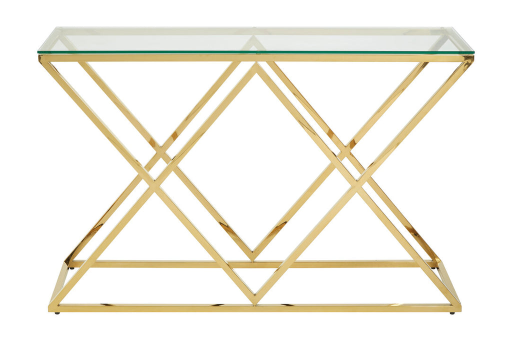 Luma Gold Finish Console Table