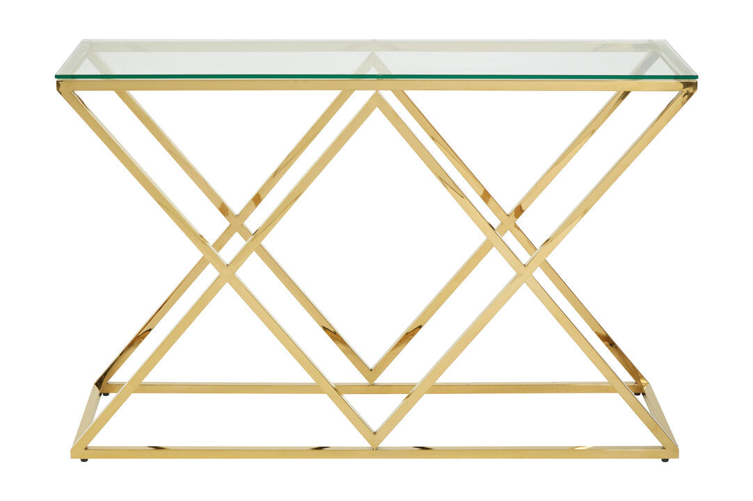 Luma Gold Finish Console Table