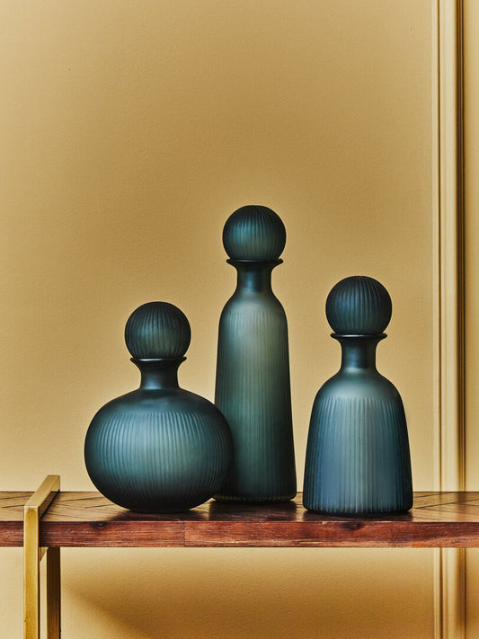 Leora Blue Bottle Vase - Medium