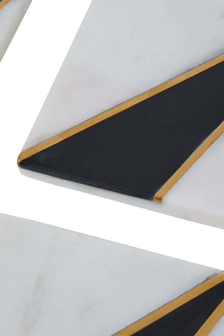 Rhea Black & White Marble Coasters - Set of 4