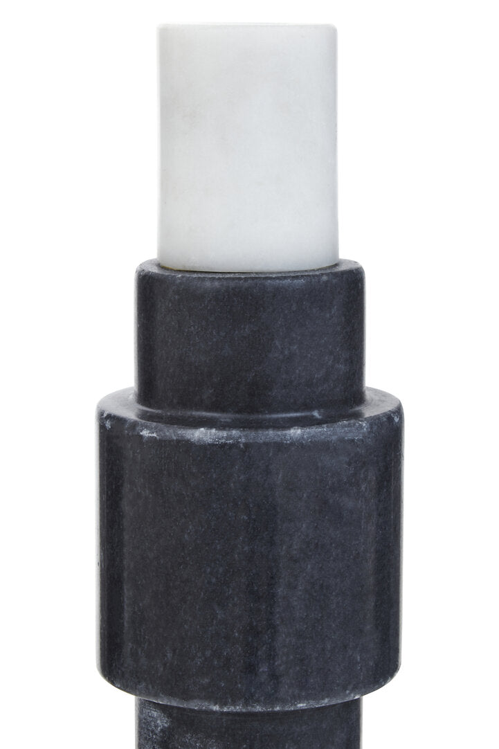 Ashchurch Marble Candle Holder - Black And White