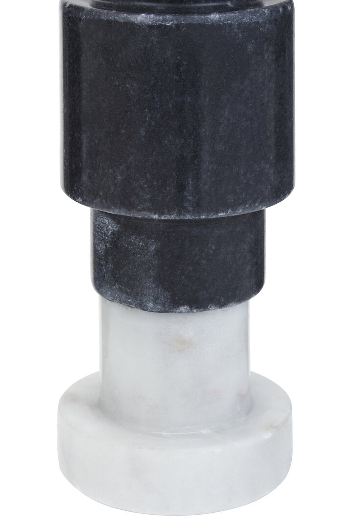 Ashchurch Marble Candle Holder - Black And White
