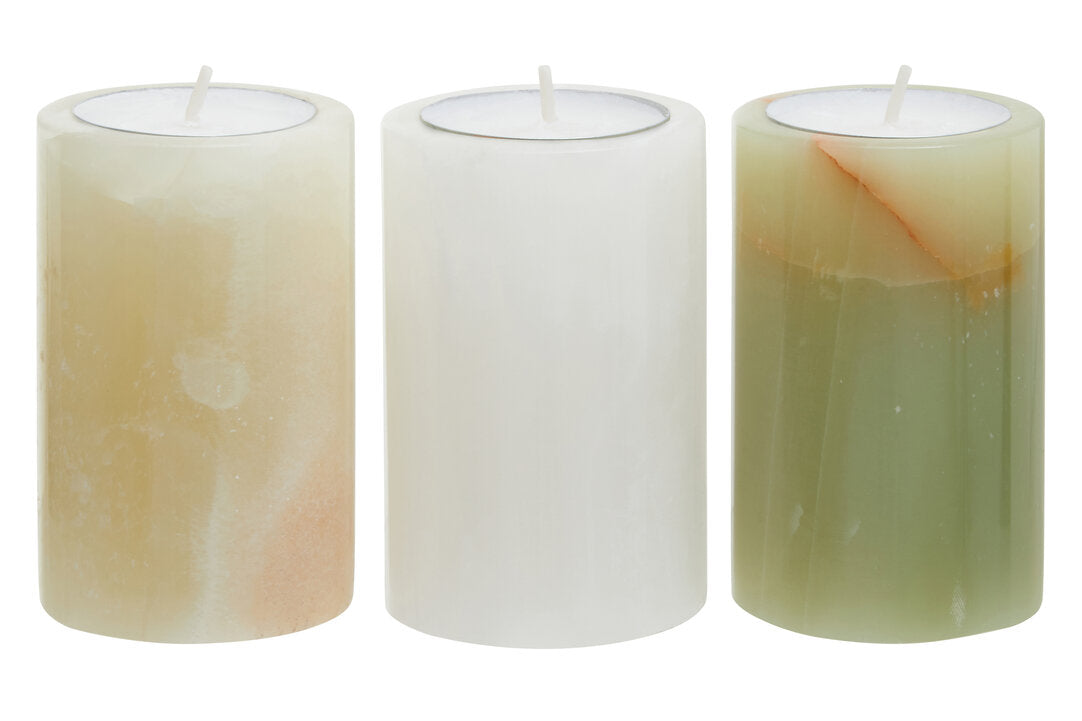 Vona Onyx Tealight Holders - Set of 3
