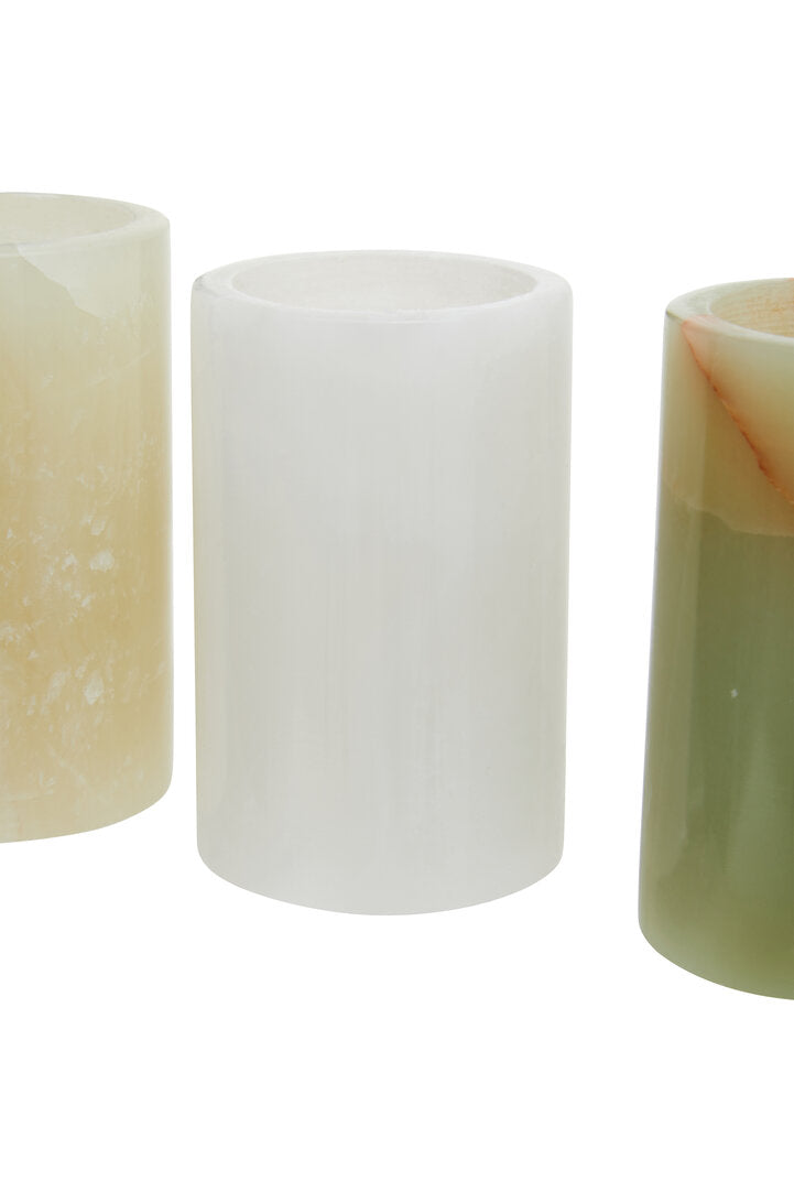 Vona Onyx Tealight Holders - Set of 3