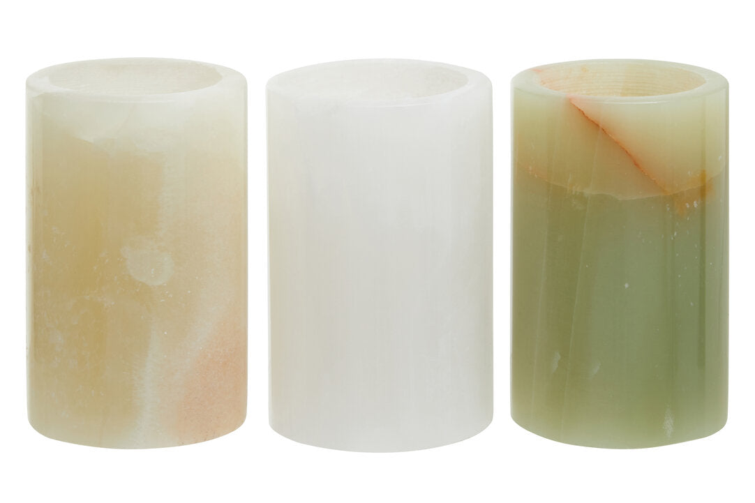 Vona Onyx Tealight Holders - Set of 3