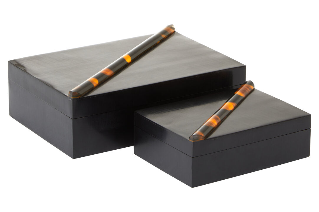 Sawyer Tortoise Shell Trinket Boxes - Set of 2