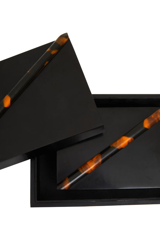 Sawyer Tortoise Shell Trinket Boxes - Set of 2