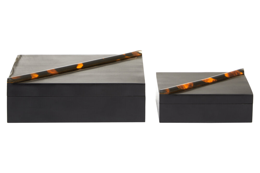Sawyer Tortoise Shell Trinket Boxes - Set of 2