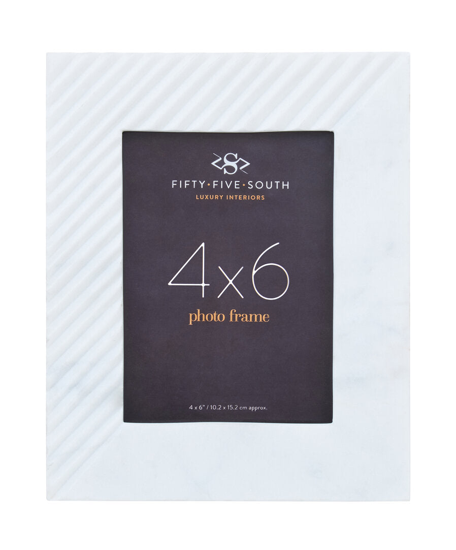 Rise White Marble Photo Frame 4x6