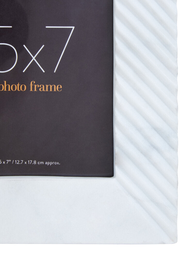 Rise White Marble Photo Frame 5x7