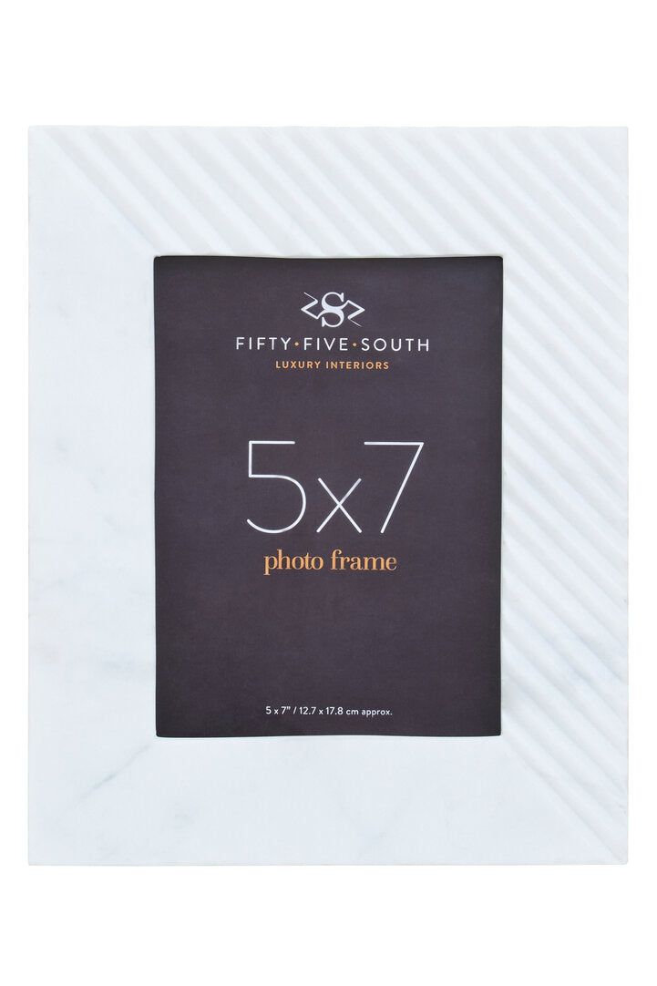 Rise White Marble Photo Frame 5x7