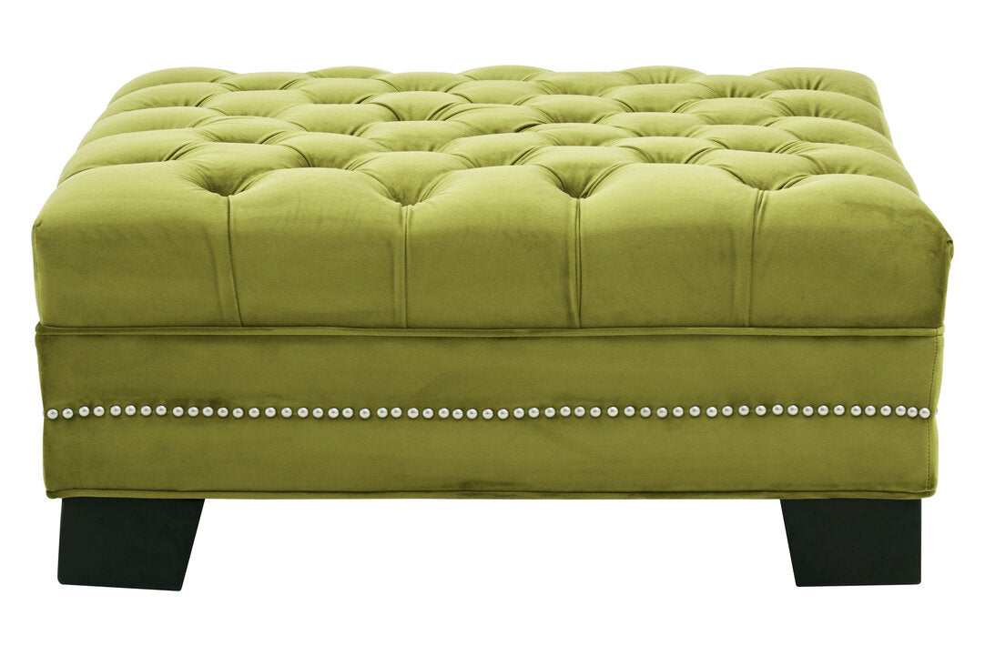 Rhodes Footstool - Moss Velvet