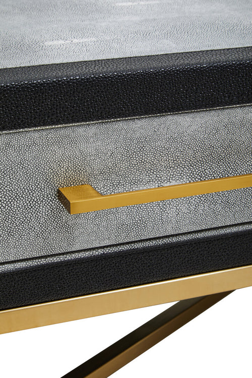 Auremi Shagreen Coffee Table - Grey & Brass