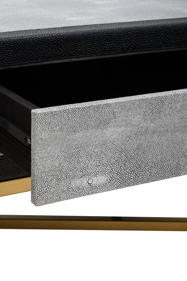 Auremi Shagreen Coffee Table - Grey & Brass