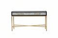 Auremi Shagreen Console Table - Grey & Brass