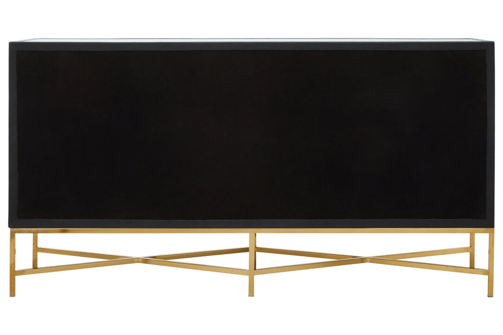 Auremi Shagreen Sideboard - Grey & Brass